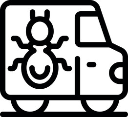 Disinfection service van is delivering pest control and protecting from insects