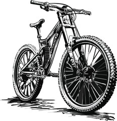 mountain bike silhouette vector Illustration,generative ai