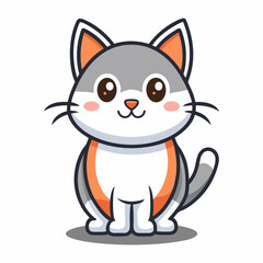 cute mascot cat logo simple vector art illustrator