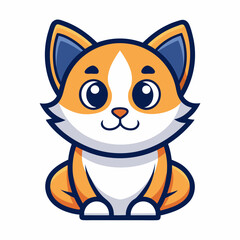 cute mascot cat logo simple vector art illustrator