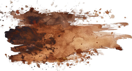 brown watercolor drops on the surface vector illustration,generative ai
