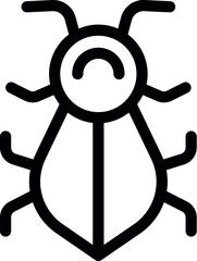 Obraz premium Bold black line beetle icon representing insects and bugs, perfect for nature and wildlife projects