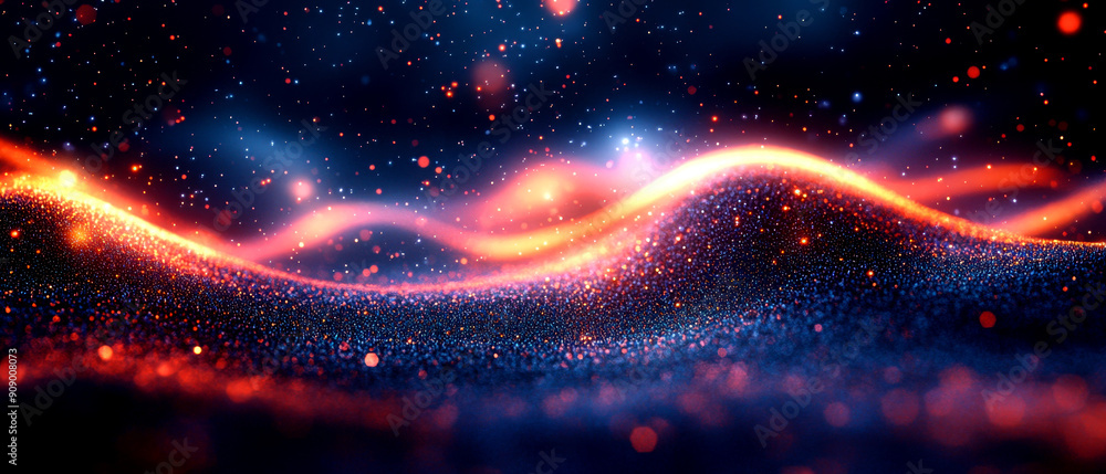 Aufkleber vibrant abstract waves of light and color create a dynamic visual experience perfect for digital art