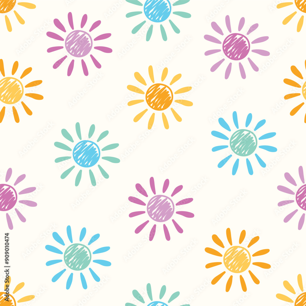 Canvas Prints sun seamless pattern. summer background design. vector