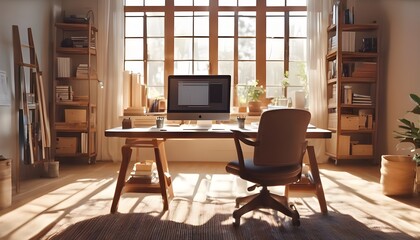 Sunlit Home Office Sanctuary