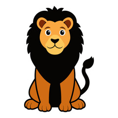 Fototapeta premium Vector of illustration Cartoon cute Lion on white 