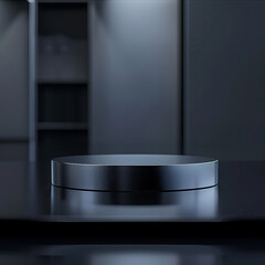 interior of a modern house with close up product display podium