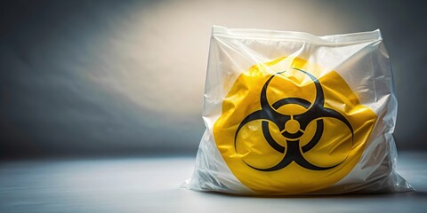 Biohazard specimen plastic bag for safe transportation and disposal of dangerous materials, biohazard, specimen