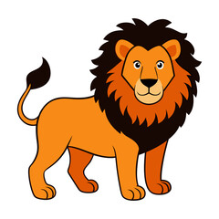 Obraz premium Vector of illustration Cartoon cute Lion on white 