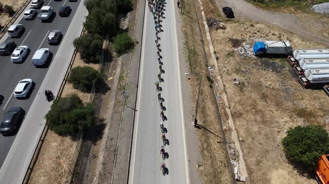 View of a road bike race