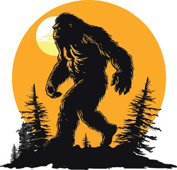 bigfoot t shirt design for adventure lover,generative ai