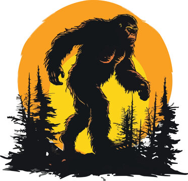 bigfoot t shirt design for adventure lover,generative ai