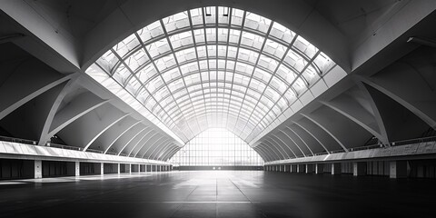 Fototapeta premium Futuristic Architecture of an Empty Hall