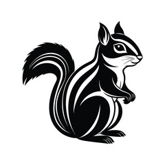 Download A chipmunk line art silhouette illustration Vector File.