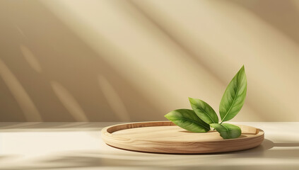 3D rendering, minimalist mockup podium display for product...