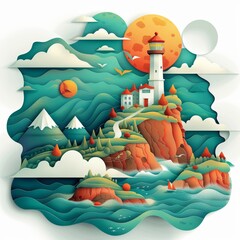 Lighthouse on a Coastal Cliffside