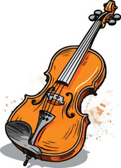 Naklejka premium watercolor clasical Violin Illustration,generative ai