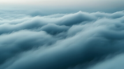 Obraz premium A view of the horizon from above, the sky is full of soft clouds,