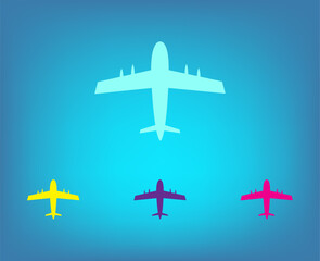 Fototapeta premium Vector color icons on blue background with gradient