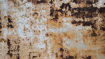 Rust on the iron door for the background. old peeling paint on rusty gates.
