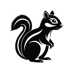 Download A chipmunk line art silhouette illustration Vector File.