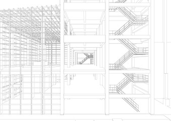 3D illustration of industrial project