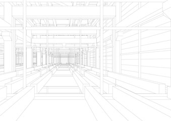 Fototapeta premium 3D illustration of industrial project