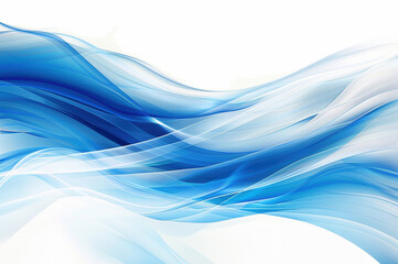 Fototapeta premium A blue and white wave with a white background. The blue and white color scheme gives the image a calming and serene mood