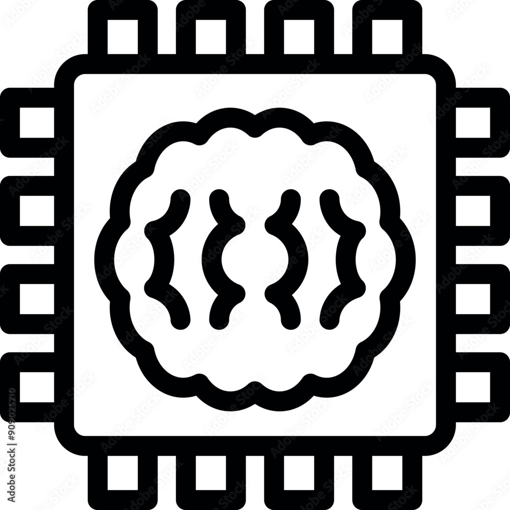 Poster microchip cpu is representing artificial intelligence and machine learning
