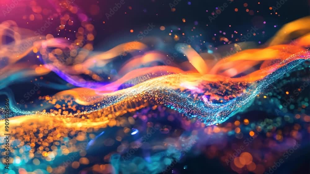 Aufkleber vibrant background with glowing lines and dots representing digital communication