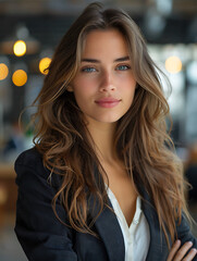 Obraz premium cute business professional woman portrait photo