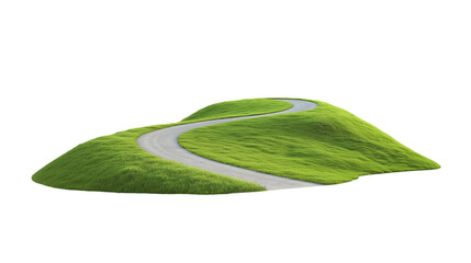 Green grass hill road PNG