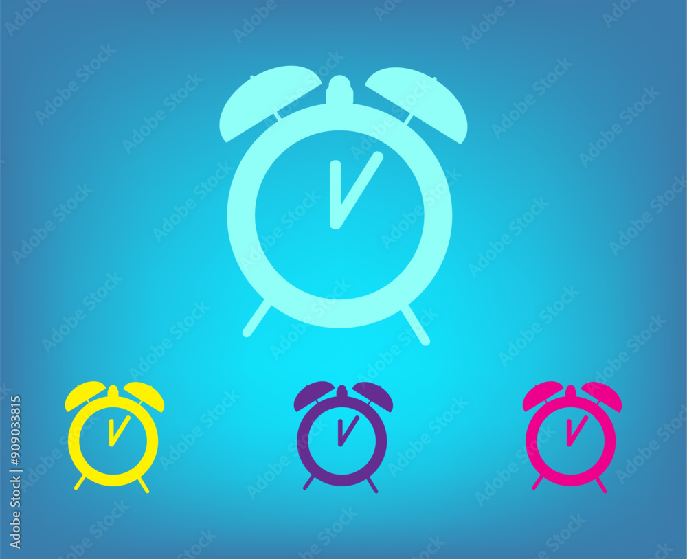 Poster vector color icons on blue background with gradient