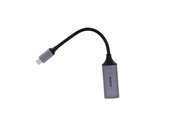 USB Type C to HDMI Converter on white background