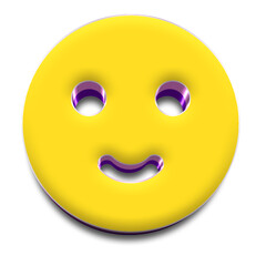 Fototapeta premium 3D Yellow Smiley face Emoji 