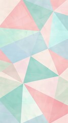 A vibrant display of overlapping pastel triangles creates a soothing geometric pattern with soft gradients of colors throughout the composition