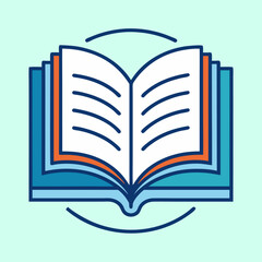 Opened book line icon