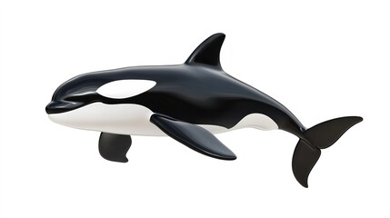 Obraz premium Killer Whale (Orca) on White Background