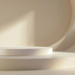 interior of a modern house with close up product display podium