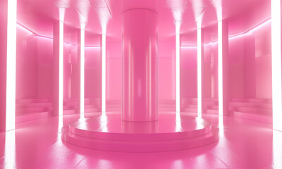 A Pink background, abstract vertical blue background, corrugated texture . A panel with luxury aesthetic backdrop, with acryl sheet material