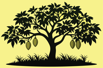 Fototapeta premium Mango tree silhouette vector D.eps