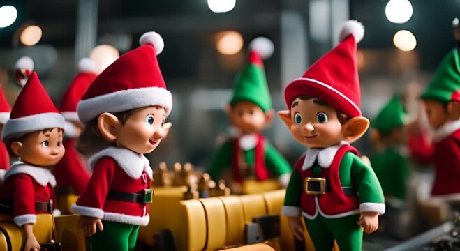 Elves in a toy factory.