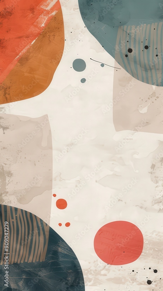 Poster the artwork showcases an abstract arrangement of shapes and colors, creating a harmonious and minima