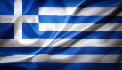 Greek flag background with flag fluttering texture