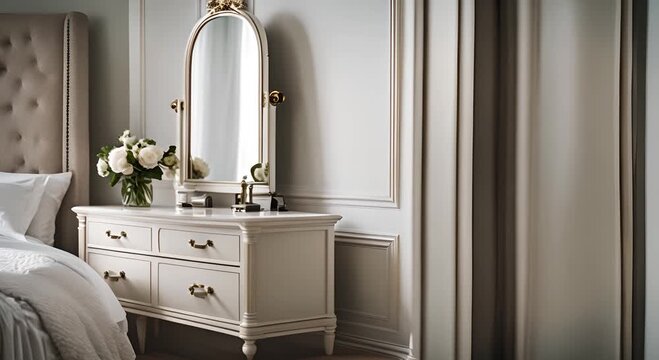 Makeup cabinet with dressing table.