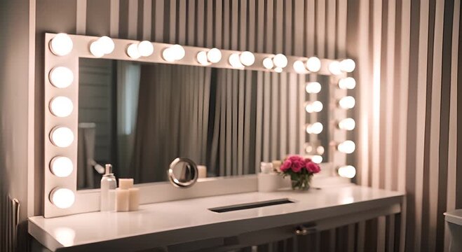 Makeup cabinet with dressing table.