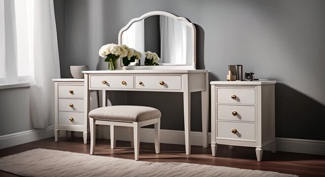 Makeup cabinet with dressing table.