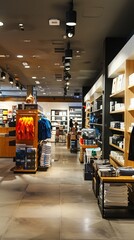 A contemporary retail store features stylish displays with neatly organized merchandise, inviting shoppers to explore diverse products in an appealing atmosphere