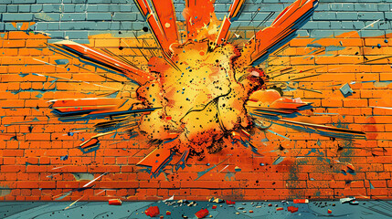 wall explosion comic effect