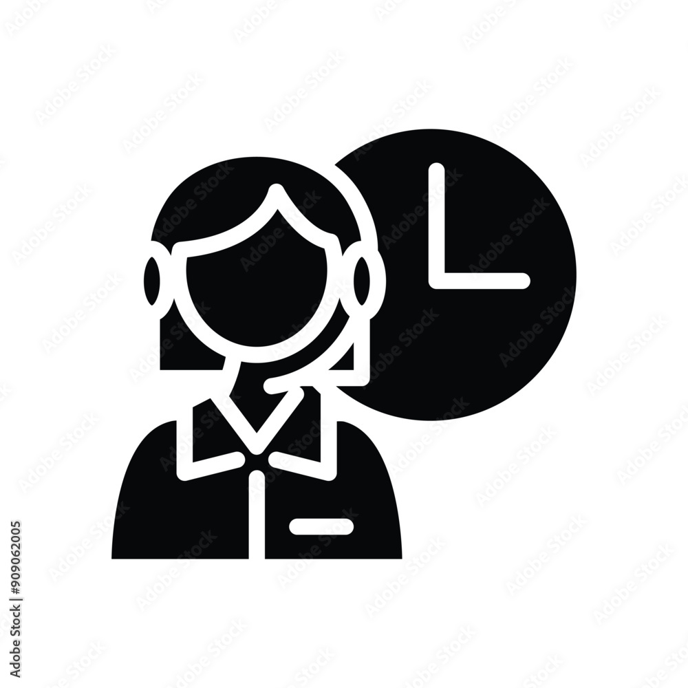 Poster hotline service time solid icon vector design good for web or mobile app